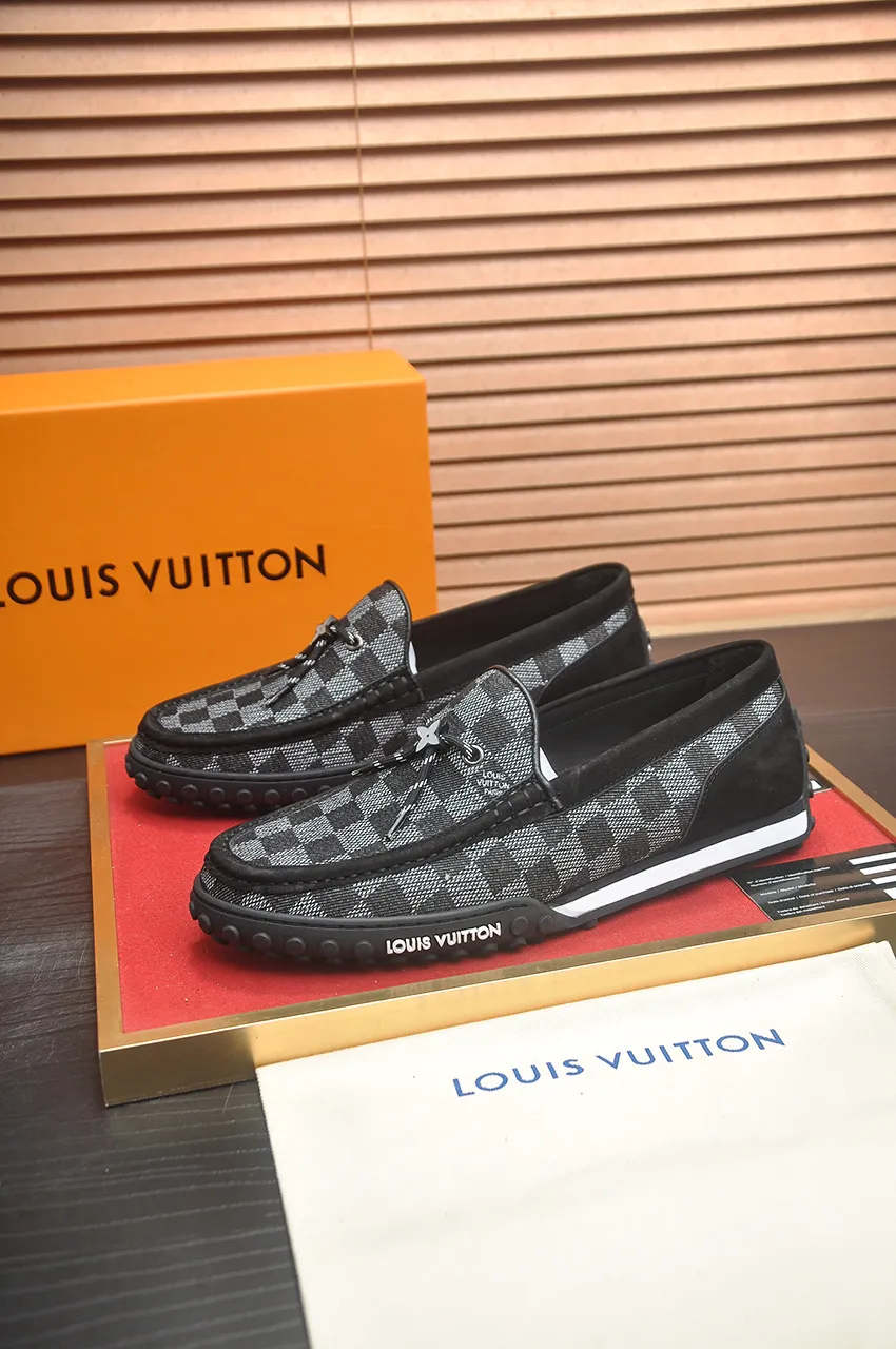 Men's men's shoes💰660💶[LOUIS VUITTON] (original order) new style🍀LV Louis Vuitton* - top version of LV classic beanie shoes! Made of imported original single cowhide, original leather side strips and wear-resistant rubber outsole! High quality products! Code number 39-45 (45 customized)
